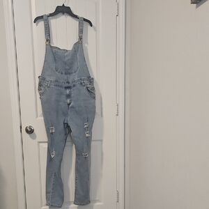 Stylish Light Blue Denim Overalls